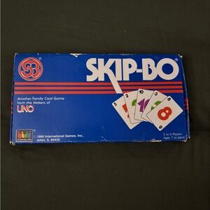 Vintage Skip-Bo Card Game 1982 in Original Box incomplete 155 cards replacement